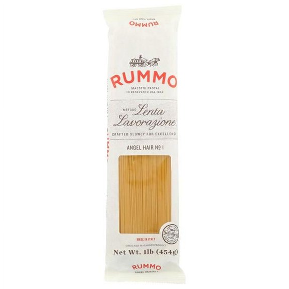 Rummo Angel Hair No.1 Pasta, Non Gmo, Contains Wheat, 1lb, Plastic Bag