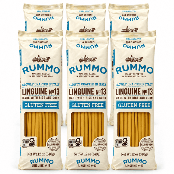 Rummo Gluten-Free Linguine No. 13, Italian Rice & Corn Pasta, 12 oz (340 g), pack of 6