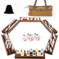 thumbnail image 1 of Grhonior Rummy Cube Tile Game with 6 Wooden Racks 6 Player Edition 160 Tiles Racks Zippered Case Classic Travel Game for Adults 1 Pack, 1 of 9