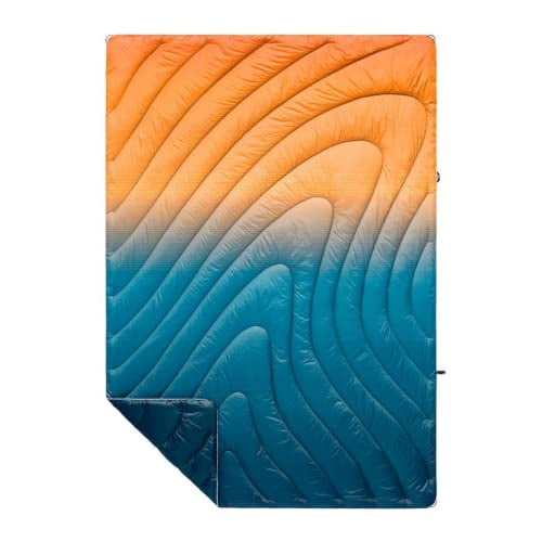 Rumpl Original Puffy Blanket - Warm, Water-Resistant Camping Blanket with 100% Recycled Synthetic Insulation, 52"x75", Original Puffy V1, Sunset Fade