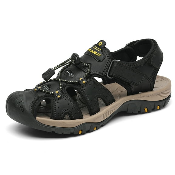 Rumpra Men’s Closed Toe Sport Sandals, Lightweight Leather Outdoor Hiking Water Shoes