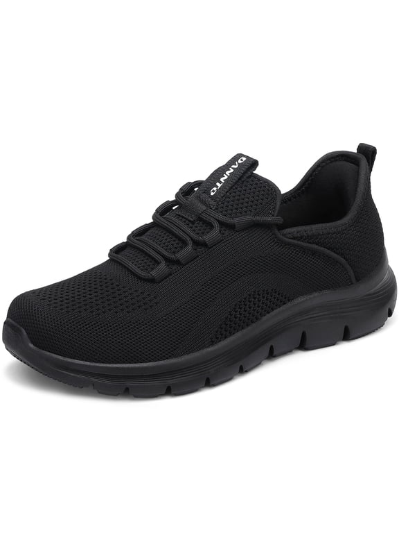 Women Slip On Walking Sneakers, Hands-Free No-Bend Design, Breathable Knit Lightweight Shoes, Cushioned EVA Non-Slip Outsole for Work & Daily Wear