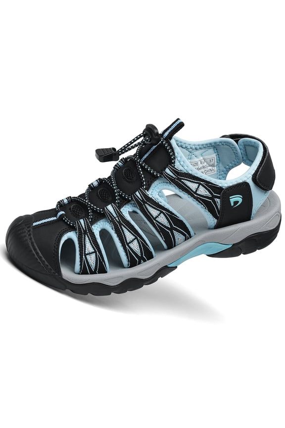 Women's Sport Hiking Sandals Closed Toe Summer Outdoor Athletic Walking Sandal Adventure Lightweight Comfortable Beach Sandals Water Shoes