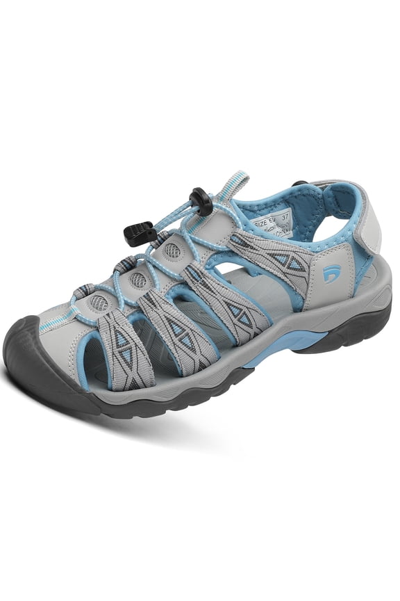 Women's Sport Hiking Sandals Closed Toe Summer Outdoor Athletic Walking Sandal Adventure Lightweight Comfortable Beach Sandals Water Shoes