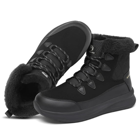 Rumpra Womens Hiking Snow Winter Boots - Water Resistant Non Slip Sole Work Ankle Boots for Women Comfortable Warm Fur Boots for Backpacking Cycling