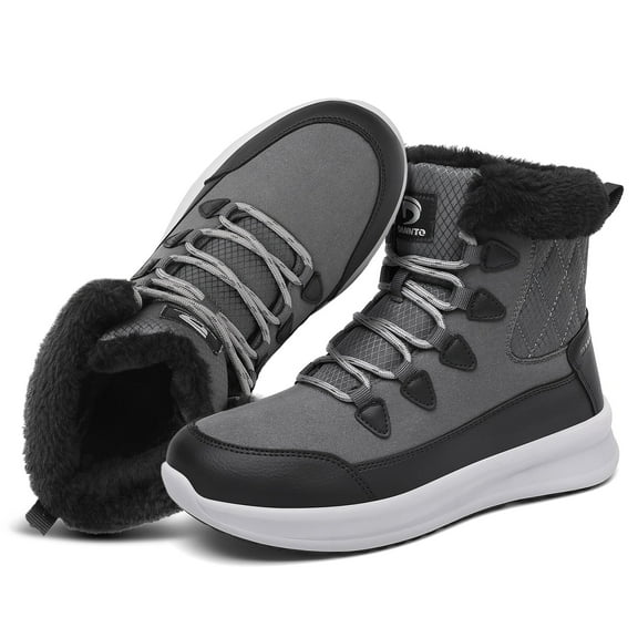 Rumpra Womens Hiking Snow Winter Boots - Water Resistant Non Slip Sole Work Ankle Boots for Women Comfortable Warm Fur Boots for Backpacking Cycling