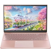 Rumtuk 16" Rose Gold Laptop, 16GB RAM, 1TB SSD, Win 11 Pro/Office 2019,Celeron N5105, FHD IPS Display, Backlit KB, Fingerprint, USB 3.0, HDMI, WiFi/BT, PC Notebook for Work, Study