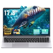 【Win 11 Pro/Office 2019】17.3 Large Laptop, 16GB RAM, 1TB SSD, FHD IPS Display, 6500Y (Up to 3.4GHz), Fingerprint, Backlit Keyboard, WiFi/USB3.0/BT/HDMI, PC Notebook For Work & Study