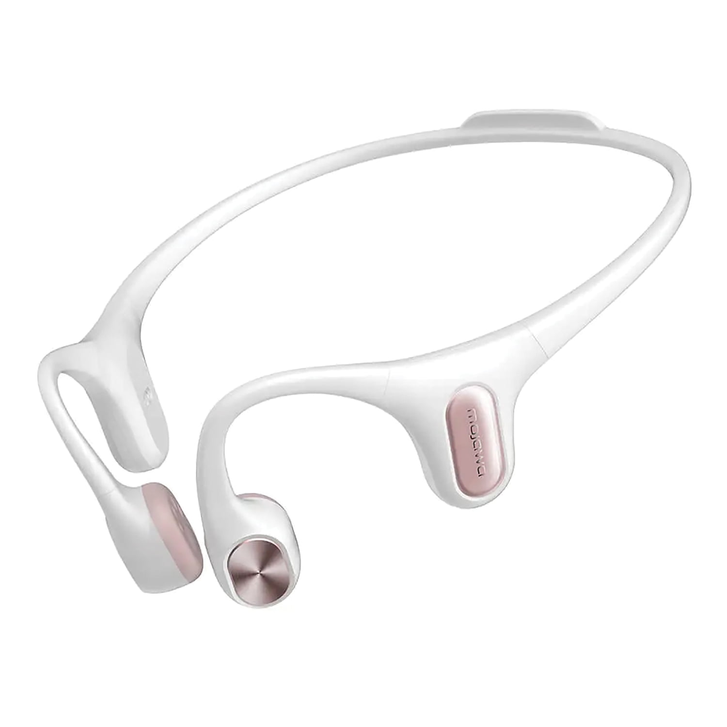 Mojawa Run Air 3rd Generation Sports Waterproof Bluetooth Bone Conduction Headphones w/ Headphone Pouch and Earplugs , White