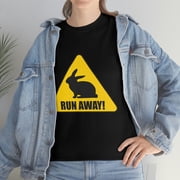 Run Away! Regular Fit Unisex Heavy Cotton Tee by JC Designs