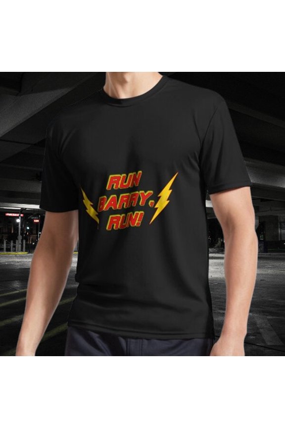 Run Barry Run! Active Logo T-Shirt Funny Size Mode American T-shirt
