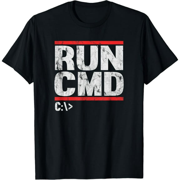 Run CMD Distressed Funny T-shirt T-Shirt