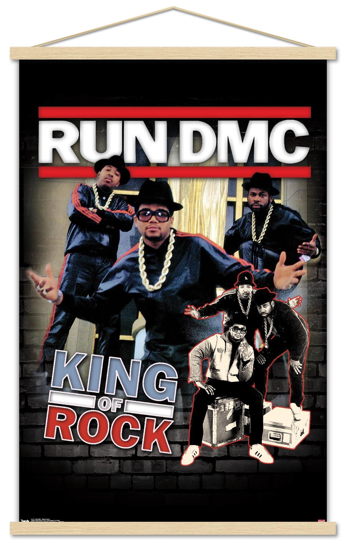 Run DMC - King Of Rock Wall Poster with Magnetic Frame, 22.375