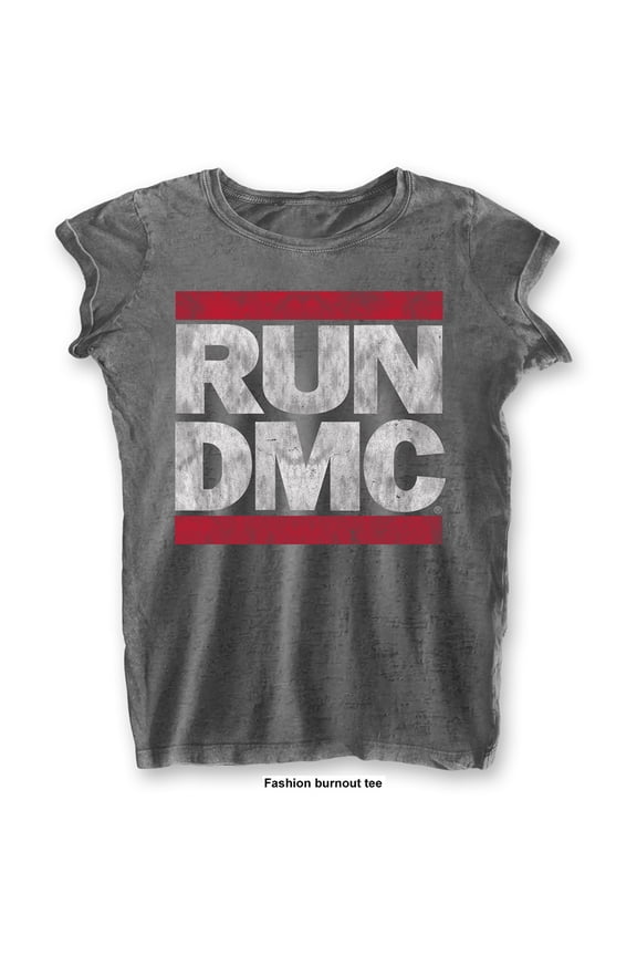 Run DMC Ladies T-Shirt: DMC Logo (Burnout) (X-Large)