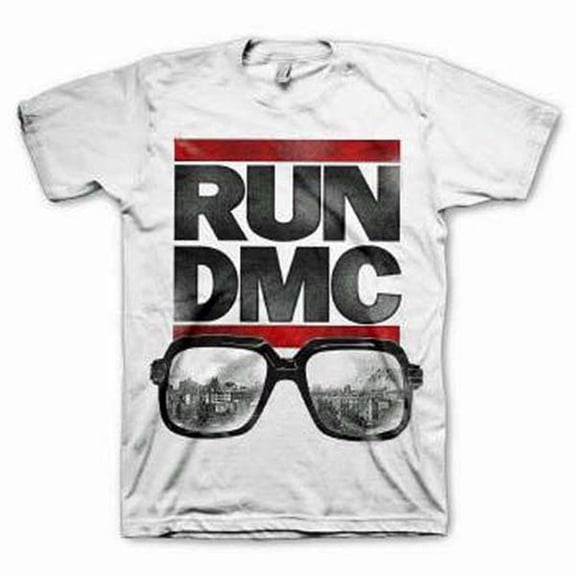 Run DMC Men's Glasses NYC T-shirt X-Large White