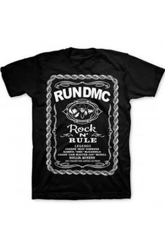 Run DMC - Mens Rock and Rule Whiskey Label T-Shirt