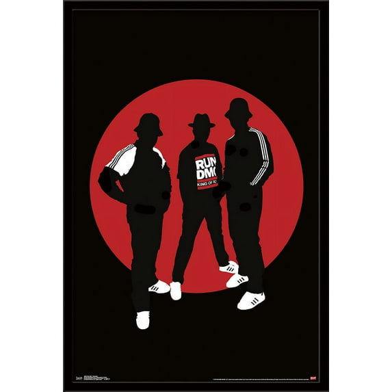Run DMC - Minimalist Logo Wall Poster, 22.375" x 34", Framed