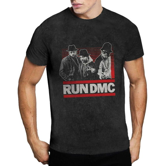 Run DMC Unisex T-Shirt Gradient Bars (Wash Collection) (Large)