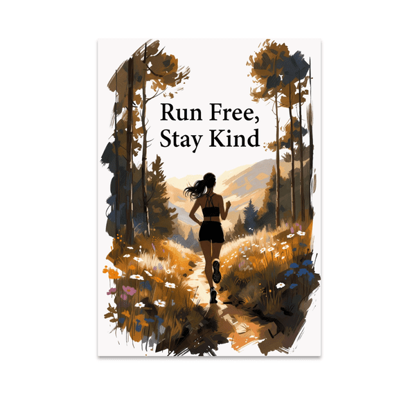 Run Free Stay Kind Trail Runner Art - Running Enthusiast - 13x19 Poster Print