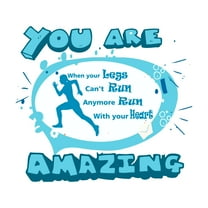 Run With Your Heart Runner Marathon Fitness Quote Vinyl Decal Wall Art Sticker Designs Vinyl Stickers For Home House Walls Rooms Windows Bedroom Decoration Size (12x12 inch)