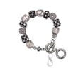 thumbnail image 1 of Run Infinity Sign Black Pebble Bead Charm Bracelet, 1 of 1