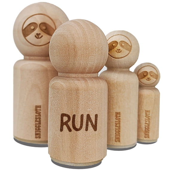 Run Jog Marathon Fun Text Rubber Stamp for Scrapbooking Crafting Stamping - Medium 1 Inch