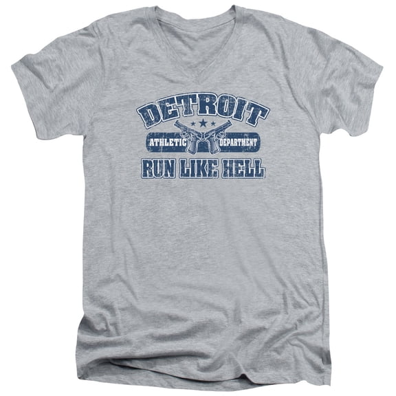 - Run Like Hell - Slim Fit V Neck Shirt - X-Large