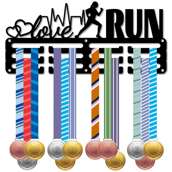 Run Medal Holder Running Medal Hanger Display Sports Runner Metal Hanging Athlete Awards Rack Small Iron Wall Mount Decor Over 40+ Medals for
