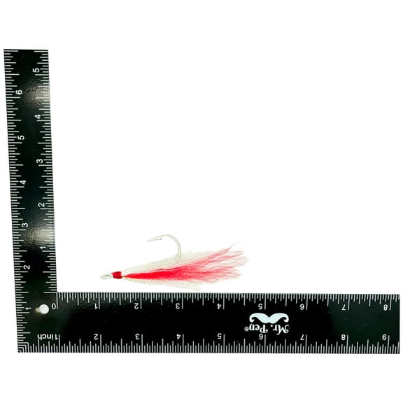 Run Off Lures Buck Tail Teaser for Striper/Fluke, Size 5/0, 2pk, Red