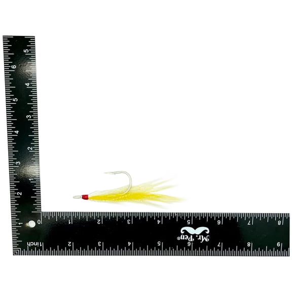 Run Off Lures Buck Tail Teaser for Striper/Fluke, Size 5/0, 2pk, Yellow
