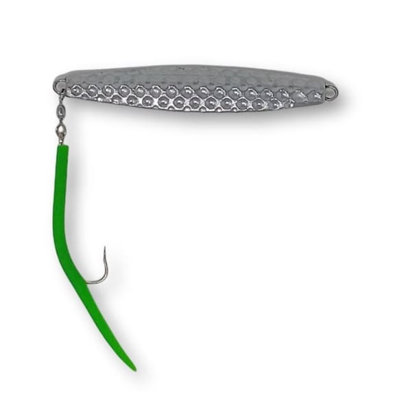 Run Off Lures Hammered Diamond Jig w/Heavy Duty Hooks 2oz Green