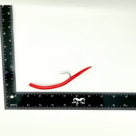 Run Off Lures Replacement Tubed Hooks 9/0 - 4 Pack, Red
