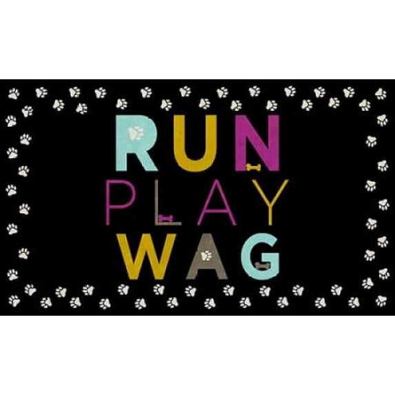 Run, Play, Wag Poster Print by SD Graphics Studio (12 x 18)