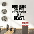 thumbnail image 1 of Run Your Own Race Quote Fitness Workout Work Out Success Motivation Quotes Wall Decals Healthy Lifestyle for Girls Boys Gym Home Sports Room Decor Vinyl Wall Art Stickers Decoration Size (20x18 inch), 1 of 3