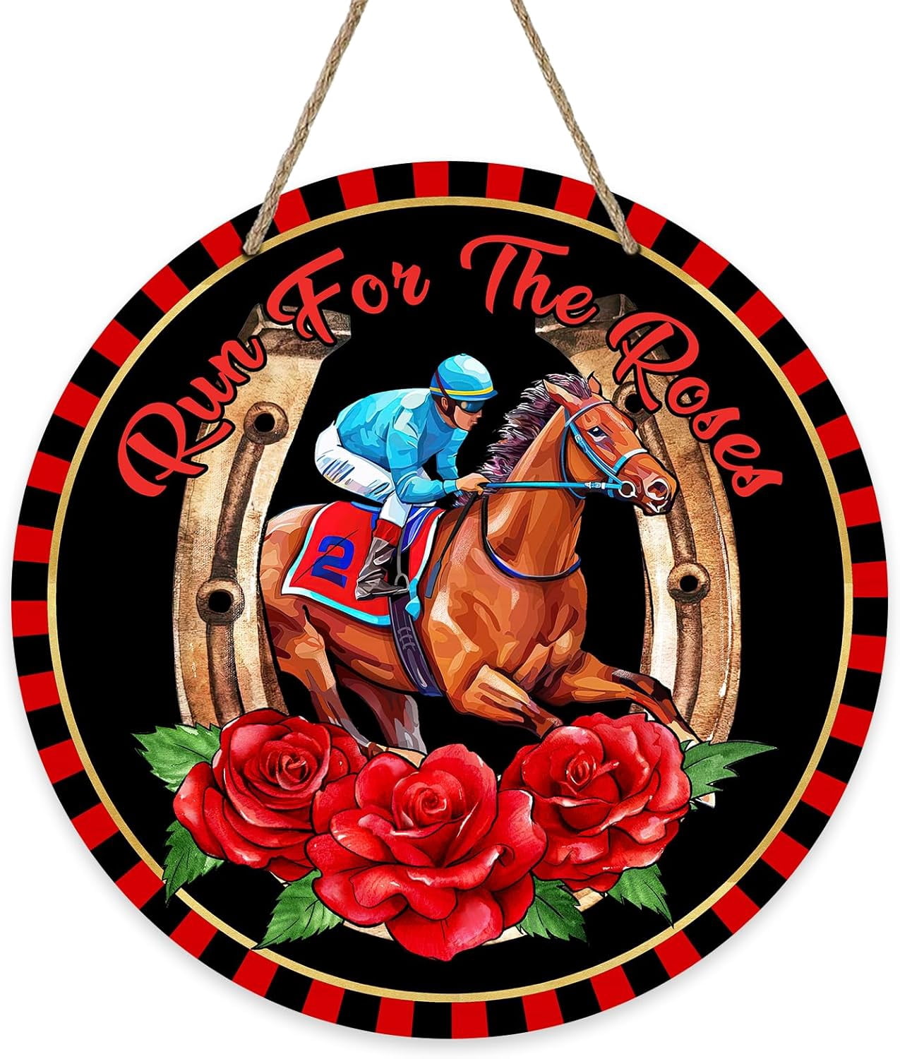Dyrenson Garden Flag 'Run For The Rose' – 30,5x45,7 Cm, Sackleinenoptik, Doppelseitig, Kentucky Derby