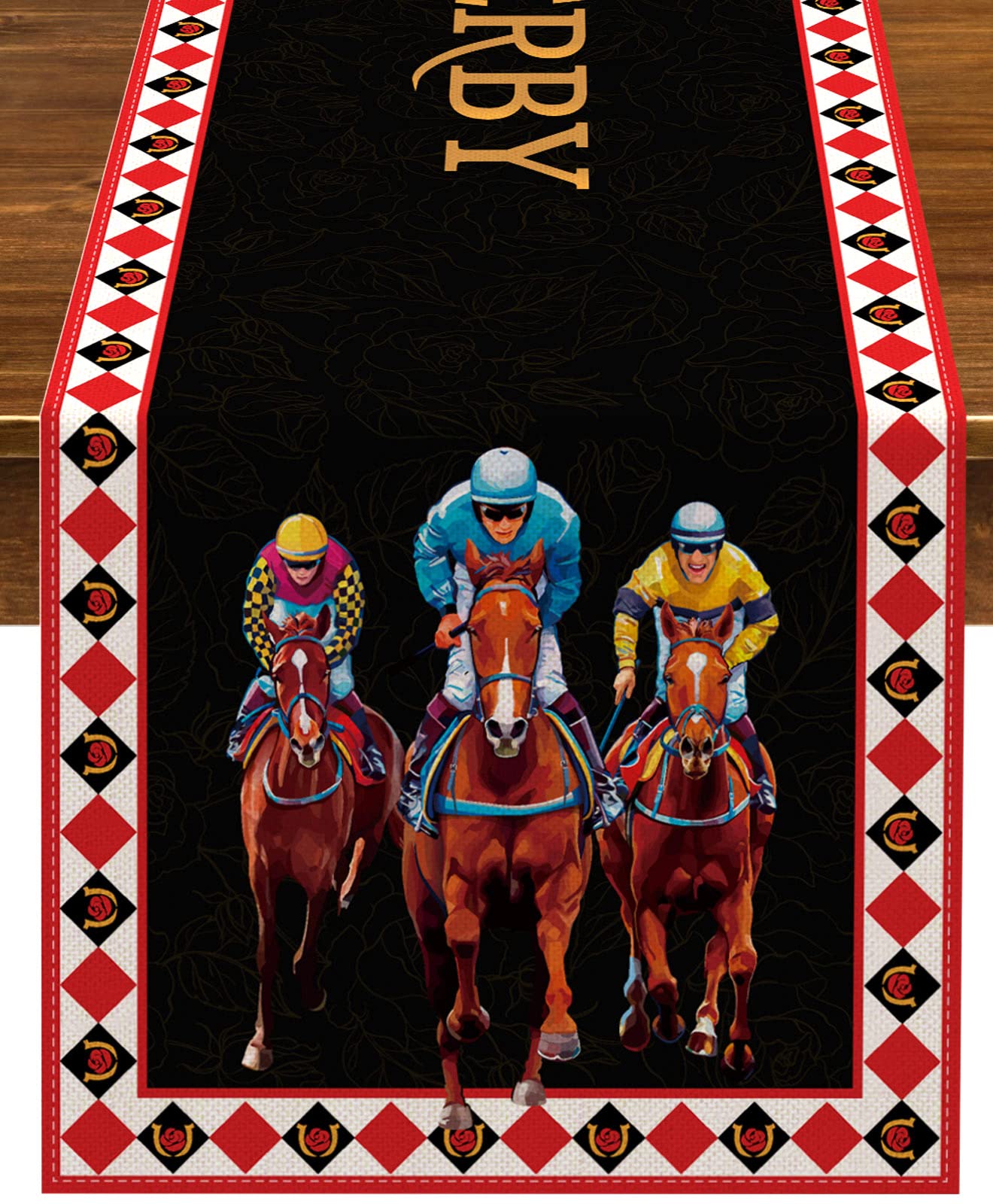 Run for the Roses Kentucky Derby Table Runner Churchill Downs Horse