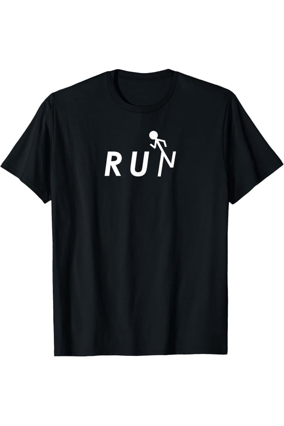Run Stick Figur Runner Running Funny 5k Runners Marathon T-Shirt