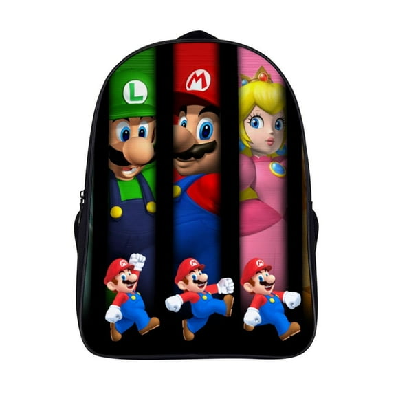 Run Super Mario Basic Backpack Schoolbag Travel Bag 2 Compartment Bookbag Laptop Daypack Satchel Rucksack 16 Inch