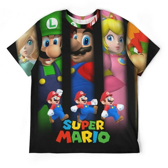 Run Super Mario Unisex Short-sleeve Shirt For Men Women Novelty 3D Print T-Shirt Soft Comfortable Tee Shirts