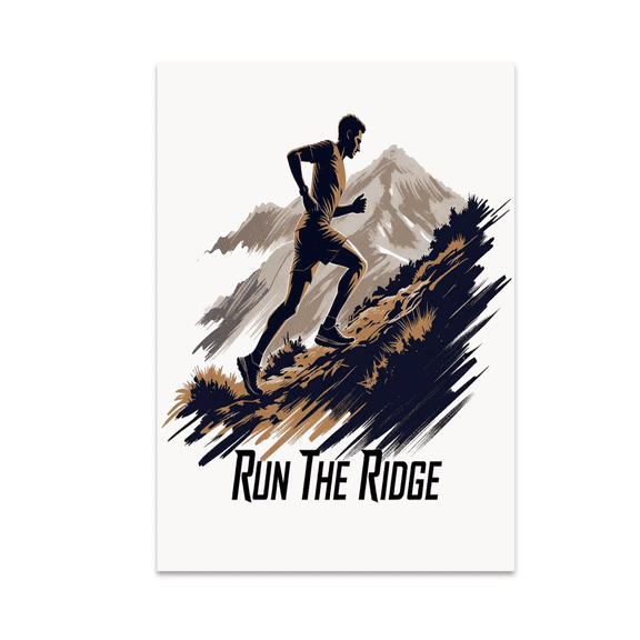 Run The Ridge Trail Runner Art - Outdoor Enthusiast - 13x19 Poster Print