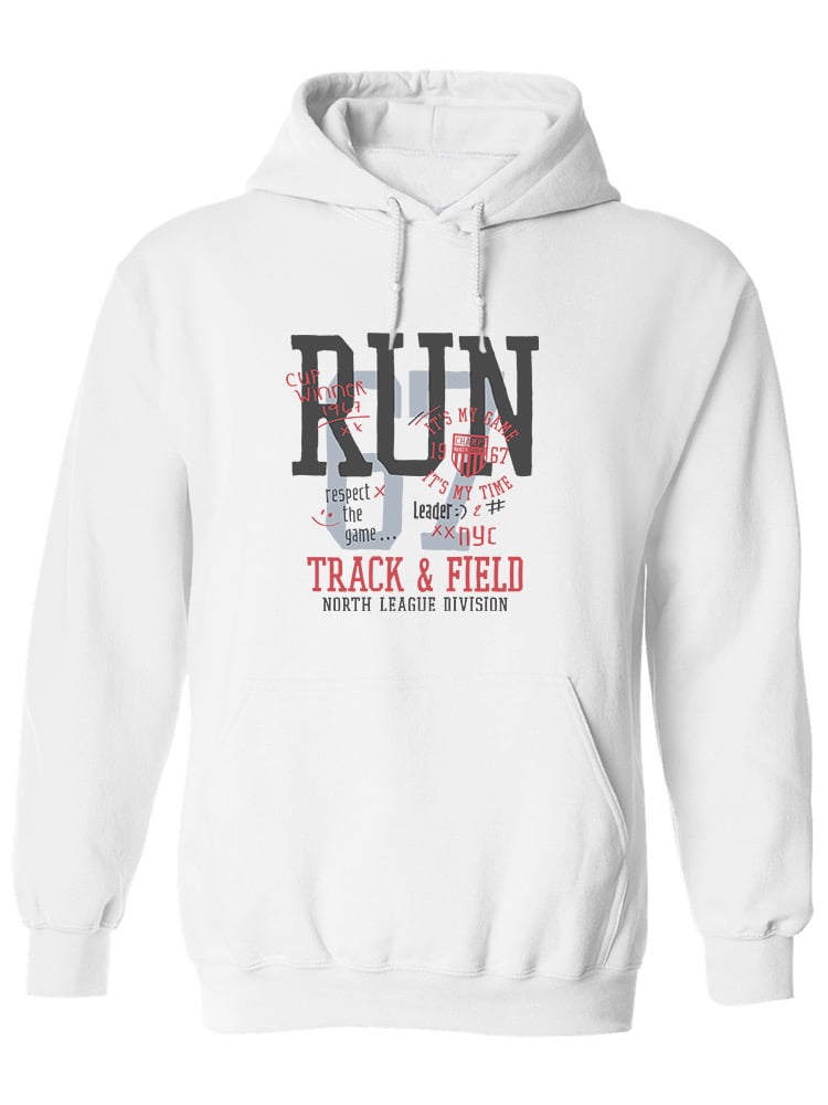 Run Track And Field Hoodie Men -Image by Shutterstock, Male Large