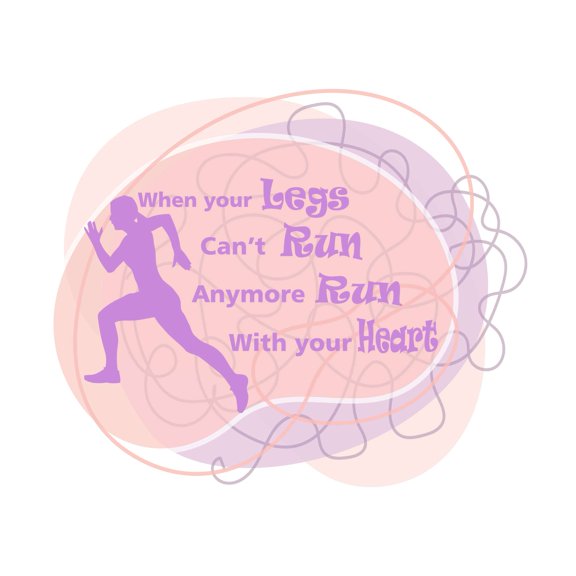 Run With Your Heart Running Fitness Gym Quote Vinyl Wall Design Wall Art Sticker Designs Vinyl Stickers For Home House Walls Rooms Windows Bedroom Decoration Size (12x12 inch)