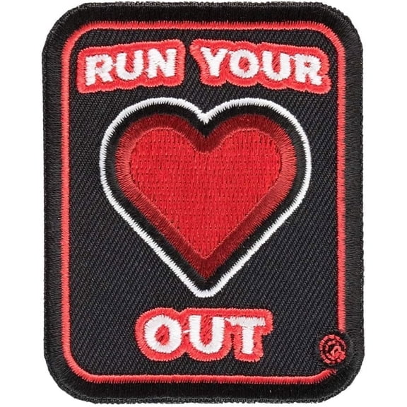 Run Your Heart Out Black & Red Patch, Active Living Patches