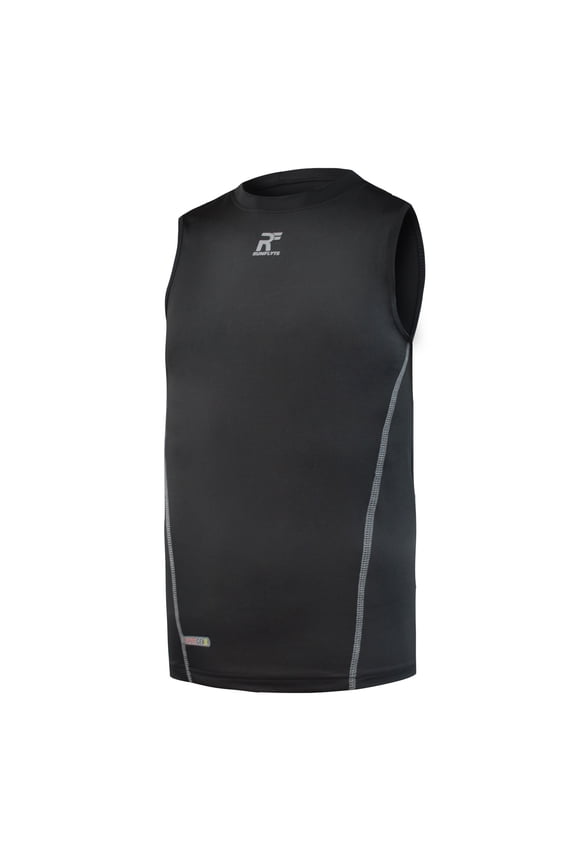 Men's Basics Light Compression Tank Top - Training - Moisture Wicking Black/Grey f1214-kkg
