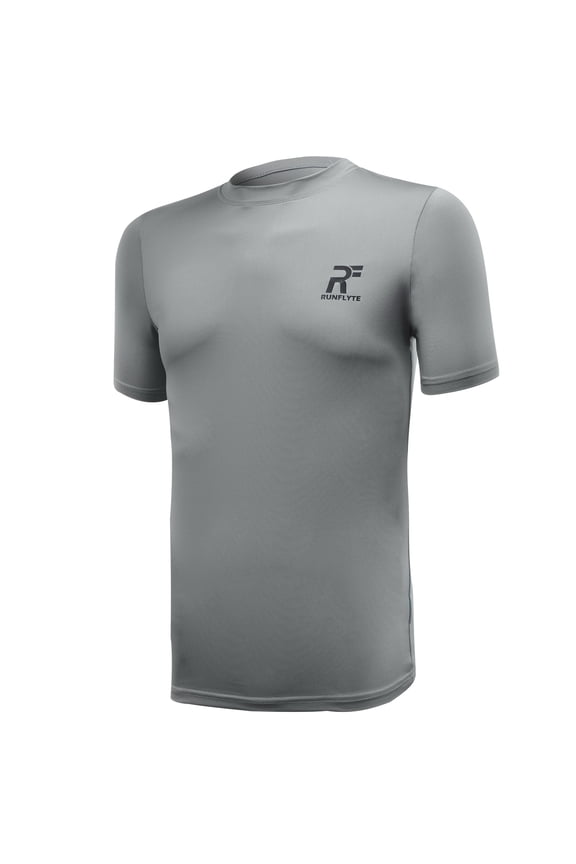 Men's Basics Short Sleeve Moisture-Wicking T-Shirt Light Grey/Black f1002-ggk