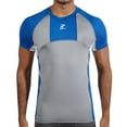 thumbnail image 1 of RunFlyte Men's Contour Panel Compression Short Sleeve T-Shirt - Moisture Wicking Royal Blue/Grey/White f1213-bgw, 1 of 4
