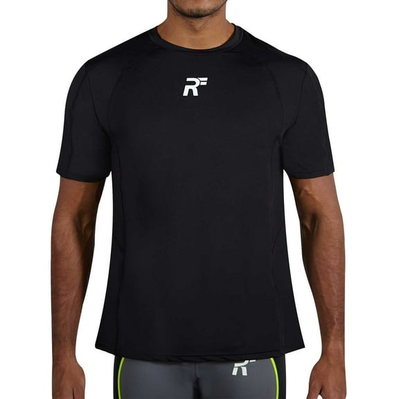 RunFlyte Men's HyperVent PRM Crew T-Shirt Black f1206-kkg