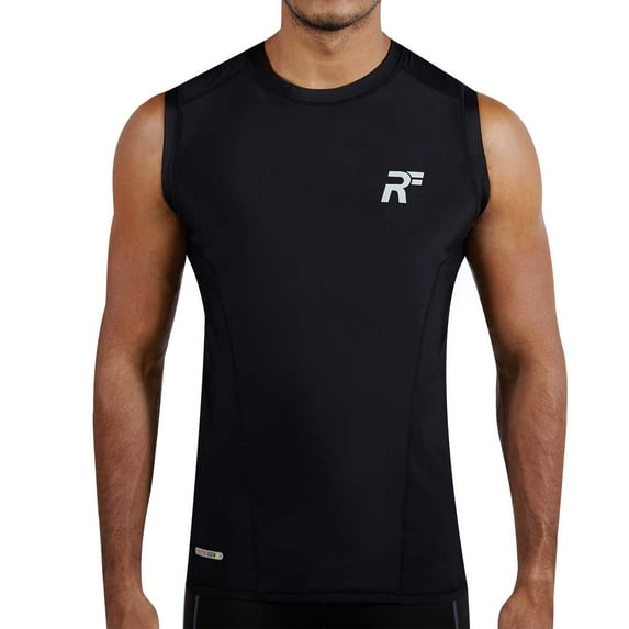 RunFlyte Men's Tech Flyte Compression Tank Top Black/Grey f1201-kkg