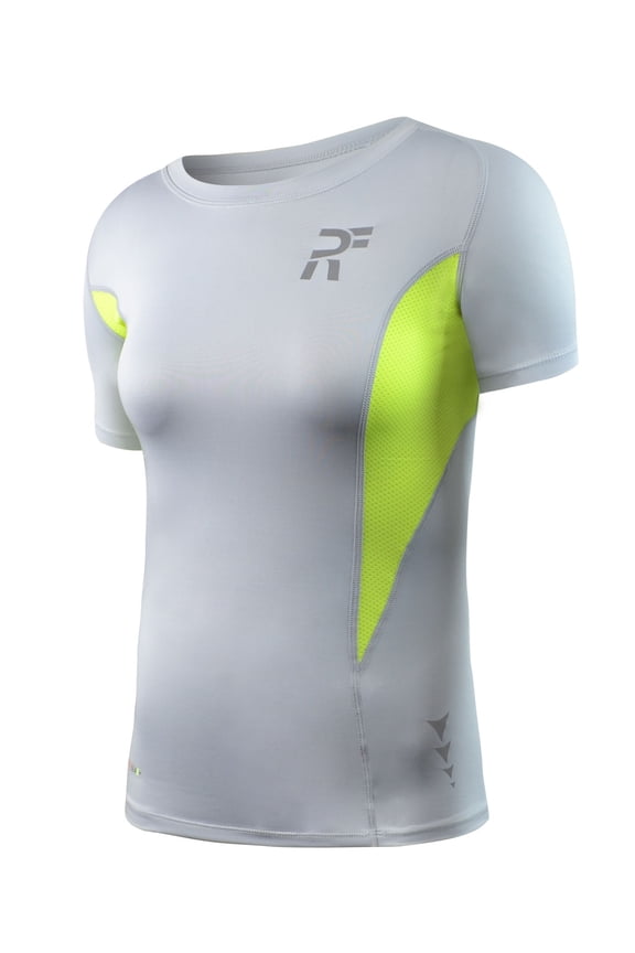 Women's Swarna Flow Short Sleeve T-Shirt Silvery Grey/Volt f3301-ggn