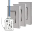 thumbnail image 1 of RunLessWire 4-Way On/Off Wireless Battery-Free Remote Light Switch Kit 150ft Range - Gray, 1 of 8